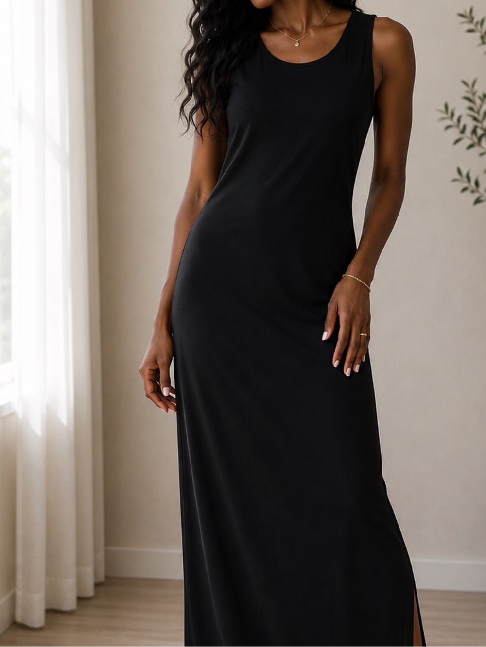 H&M Black Midi Bodycon Cutout Dress Women’s 4